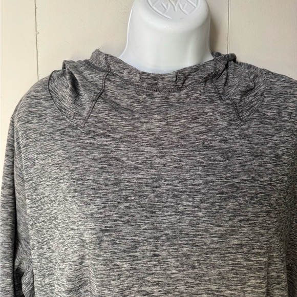 RBX Womens Loose Fit  Heathered Gray Scuba Hooded Workout Top w Thumbholes Sz 2X - Picture 6 of 10